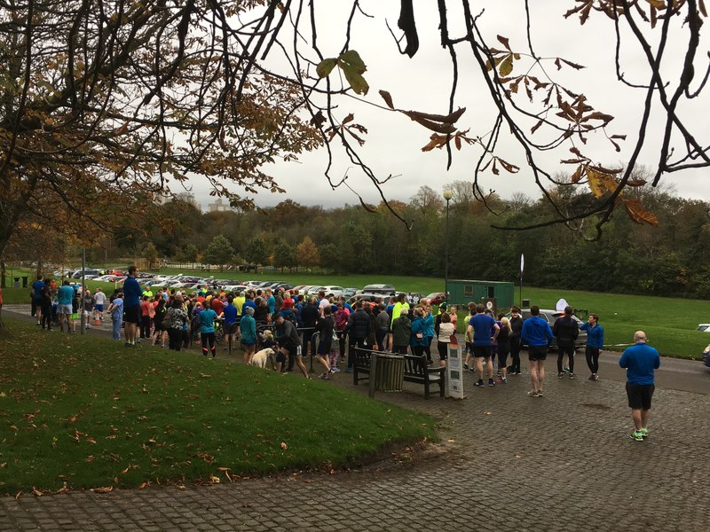 Runners at the start of a parkrun