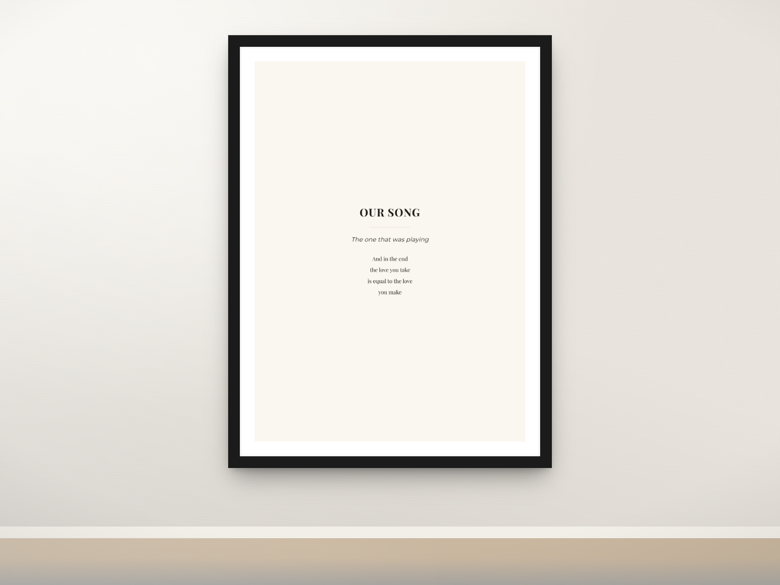 Song Lyric Print